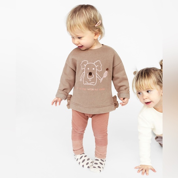 Zara Kids Koala Text Sweatshirt 9-12mos - Picture 5 of 5